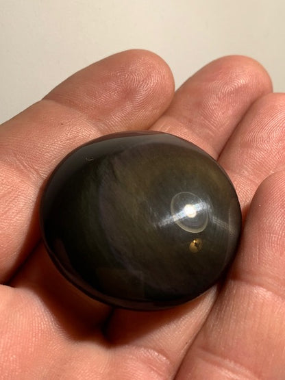 Obsidienne noire - Galet rond - 38 mm de diamètre x 15 - 24,4 gr.