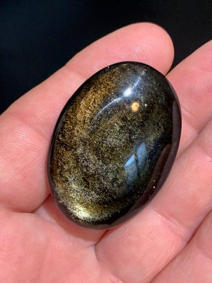 Obsidienne dorée - Galet/ Pierre plate - 45 x 33 x 12 mm - 23,5 gr.