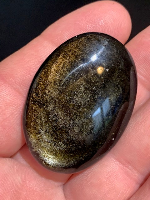 Obsidienne dorée - Galet/ Pierre plate - 45 x 33 x 12 mm - 23,5 gr.