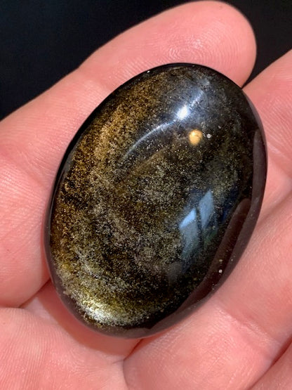 Obsidienne dorée - Galet/ Pierre plate - 45 x 33 x 12 mm - 23,5 gr.