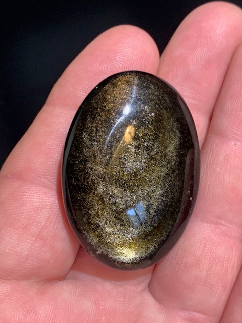 Obsidienne dorée - Galet/ Pierre plate - 45 x 33 x 12 mm - 23,5 gr.