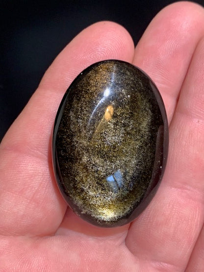 Obsidienne dorée - Galet/ Pierre plate - 45 x 33 x 12 mm - 23,5 gr.