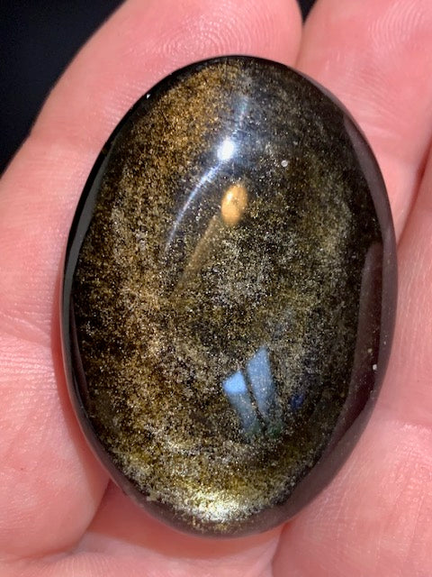 Obsidienne dorée - Galet/ Pierre plate - 45 x 33 x 12 mm - 23,5 gr.
