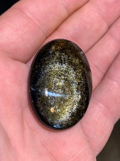 Obsidienne dorée - Galet/ Pierre plate - 45 x 33 x 12 mm - 23,5 gr.