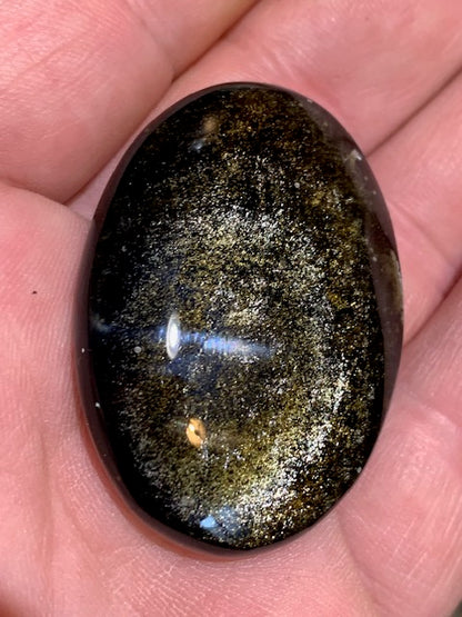 Obsidienne dorée - Galet/ Pierre plate - 45 x 33 x 12 mm - 23,5 gr.
