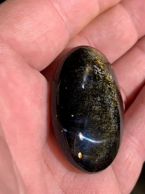 Obsidienne dorée - Galet/ Pierre plate - 45 x 33 x 12 mm - 23,5 gr.