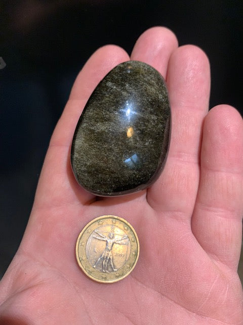Obsidienne dorée - Galet/ Pierre plate - 52 x 37 x 19 mm - 43,1 gr.