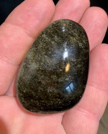 Obsidienne dorée - Galet/ Pierre plate - 52 x 37 x 19 mm - 43,1 gr.