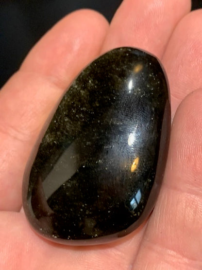 Obsidienne dorée - Galet/ Pierre plate - 52 x 37 x 19 mm - 43,2 gr.