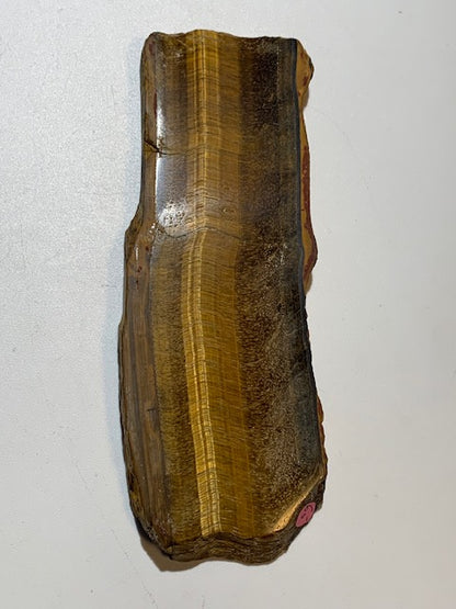 Oeil de tigre, plaque/ tranche polie de 170 x 60 x 12 mm - 124 grammes. Magnifique pièce pour exposition, lithothérapie, collection...