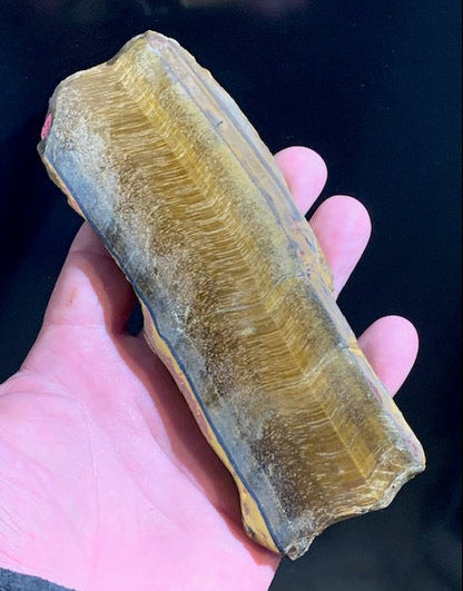 Oeil de tigre, plaque/ tranche polie de 170 x 60 x 12 mm - 124 grammes. Magnifique pièce pour exposition, lithothérapie, collection...