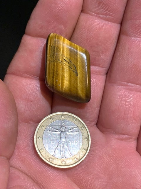 Oeil de tigre, pierre roulée - 26 x 19 x 10 mm - 8,5 gr.
