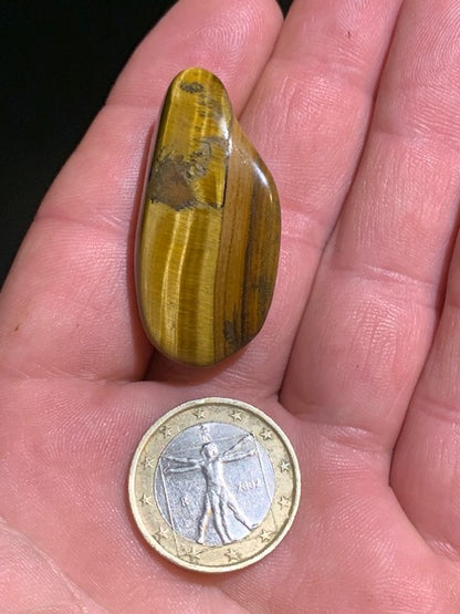 Oeil de tigre, pierre roulée - 41 x 20 x 13 mm - 15 gr.