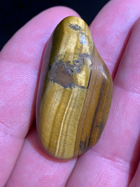 Oeil de tigre, pierre roulée - 41 x 20 x 13 mm - 15 gr.