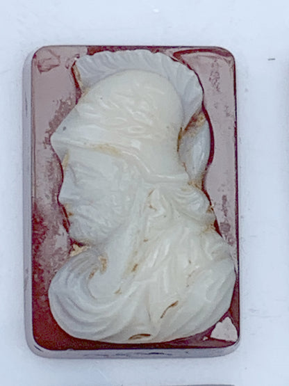 Camée/ Caméo, 5 pièces au choix en pierre d'Onyx de 14mm x 10 x0,3. Ancien et authentique, de véritables oeuvres d'art, gravure d'une précision ultime. Parfait en collection, exposition, bijouterie...