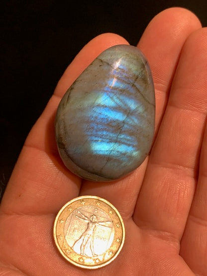 Labradorite, galet/ pierre plate - 46 x 33 x 14 mm - 28,9 gr.