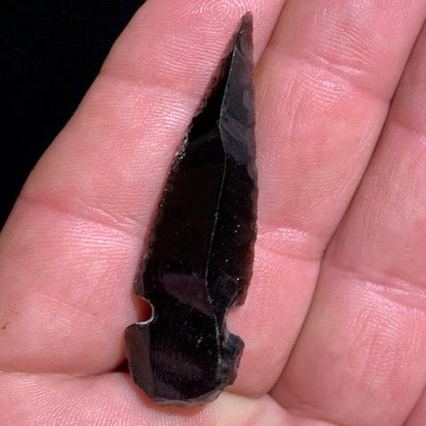 Obsidienne noire, pointe de flèche - 53 x 12 x 6 mm - 4,1 g