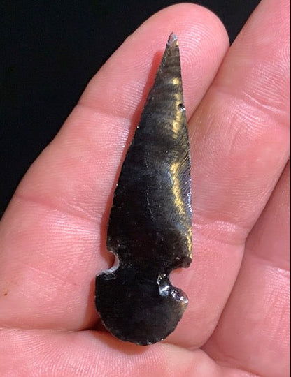 Obsidienne noire, pointe de flèche - 53 x 12 x 6 mm - 4,1 g
