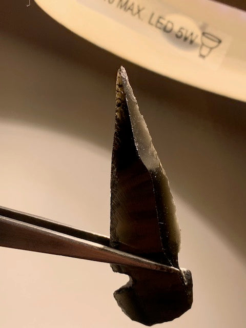 Obsidienne noire, pointe de flèche - 53 x 12 x 6 mm - 4,1 g