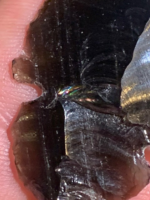 Obsidienne noire, pointe de flèche - 51 x 25 x 4,6 mm - 4,6 gr.