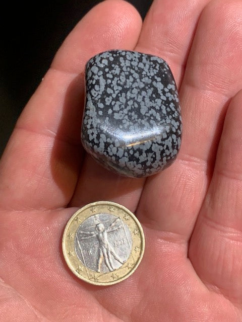 Obsidienne Neige / Flocon de neige - Pierre roulée - 37 x 26 x 21 - 28,3 gr.
