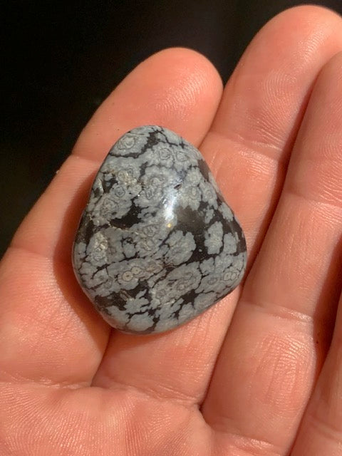 Obsidienne Neige / Flocon de neige - Pierre roulée - 35 x 29 x 16 - 16,3 gr.