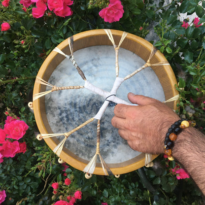 Tambour chamanique avec motif de la "Dame des bois" – Modèles Ø 50 et 60 cm – Vendu avec maillet !