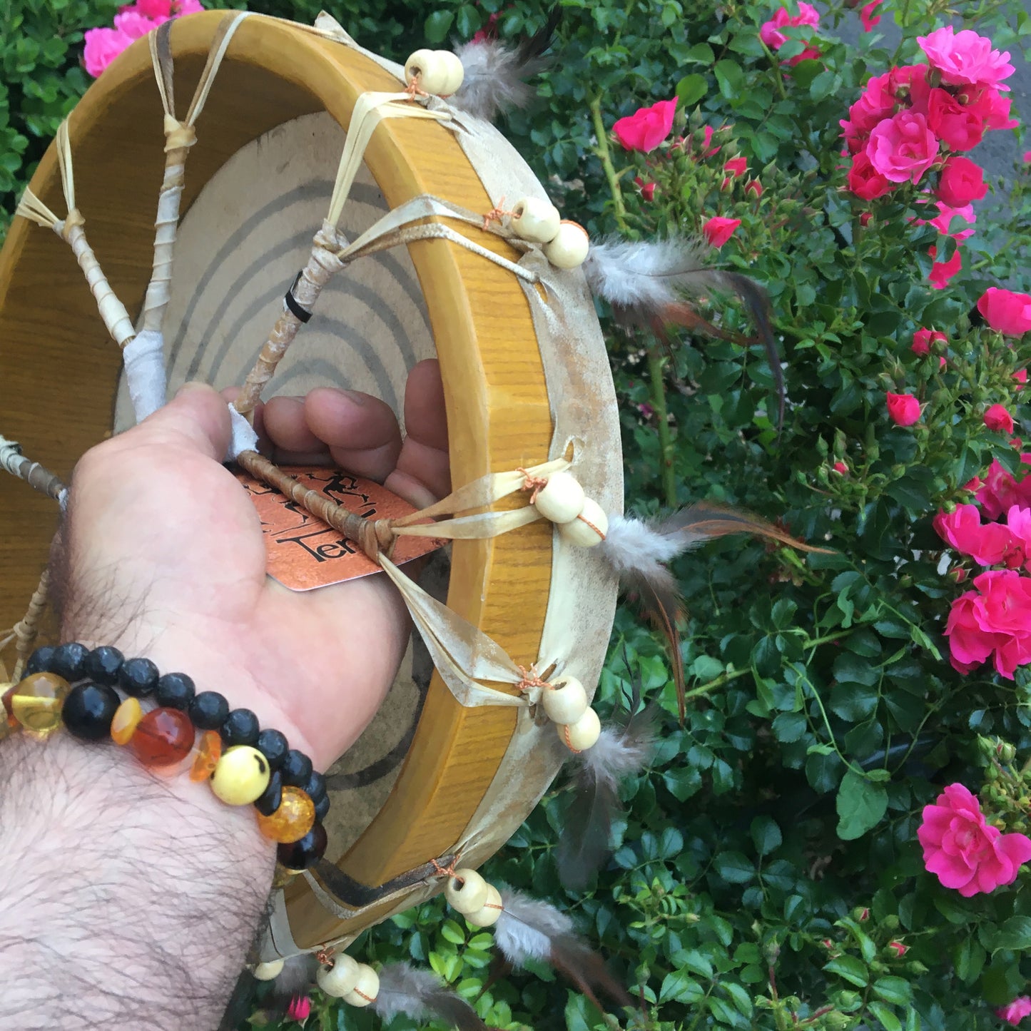 Tambour chamanique avec motif "Kokopelli" –  Modèles Ø 30 et 45 cm - Très léger – Vendu avec maillet !