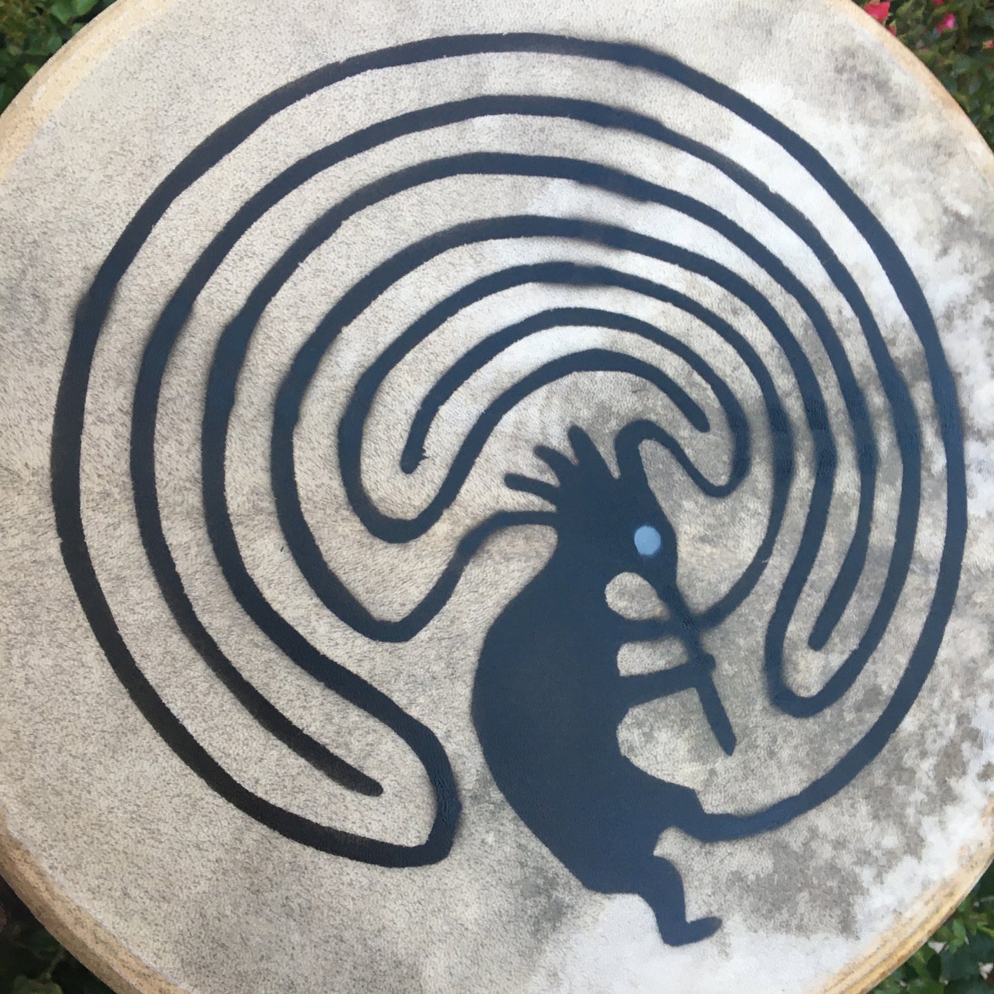 Tambour chamanique avec motif "Kokopelli" –  Modèles Ø 30 et 45 cm - Très léger – Vendu avec maillet !