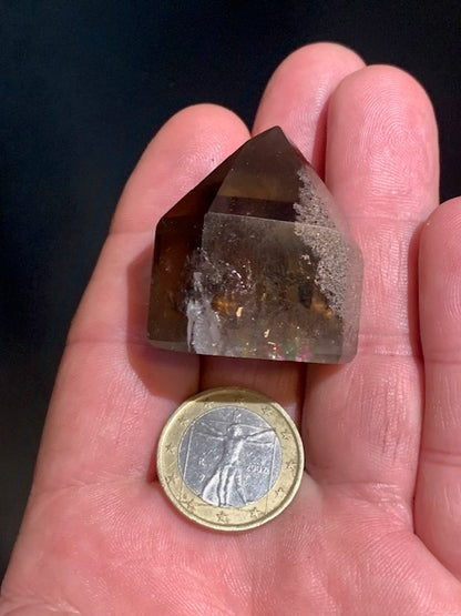 Cristal de roche fumé/ Quartz fumé, tête de pointe - 36 x 33 x 26 mm - 41,4 gr.