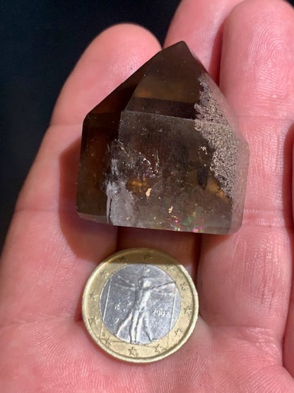 Cristal de roche fumé/ Quartz fumé, tête de pointe - 36 x 33 x 26 mm - 41,4 gr.