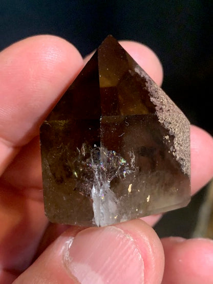 Cristal de roche fumé/ Quartz fumé, tête de pointe - 36 x 33 x 26 mm - 41,4 gr.
