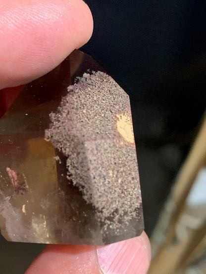 Cristal de roche fumé/ Quartz fumé, tête de pointe - 36 x 33 x 26 mm - 41,4 gr.