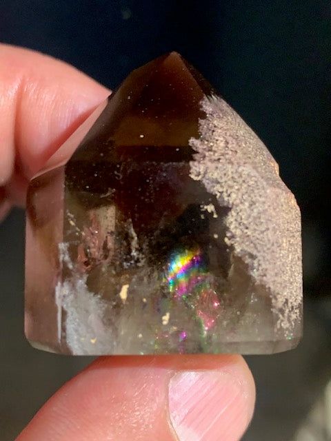 Cristal de roche fumé/ Quartz fumé, tête de pointe - 36 x 33 x 26 mm - 41,4 gr.