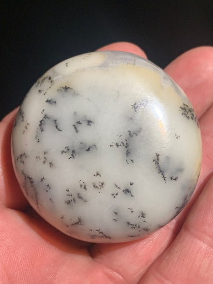Agate dentritique ou dentrique - Galet de taille L : 52 x 26 millimètres - 86,7 grammes