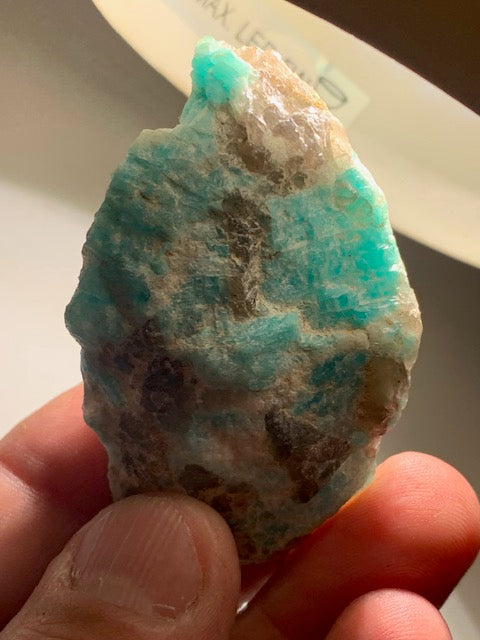 Amazonite, spécimen brut - ± 66 x 40 x 18 mm - 43,8 gr.