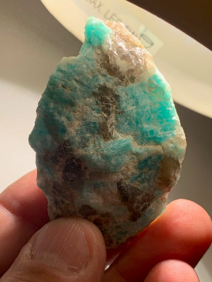 Amazonite, spécimen brut - ± 66 x 40 x 18 mm - 43,8 gr.