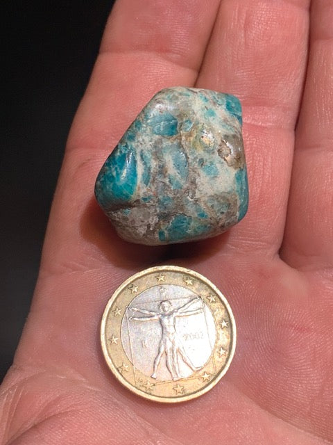 Amazonite, pierre roulée - ± 27 x 26 x 19 mm - 18,4 gr.