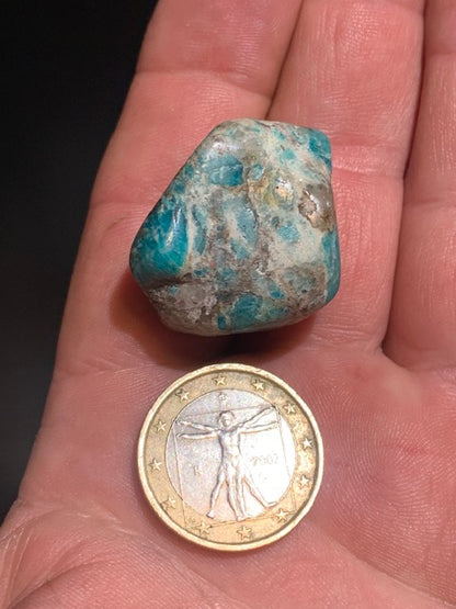Amazonite, pierre roulée - ± 27 x 26 x 19 mm - 18,4 gr.