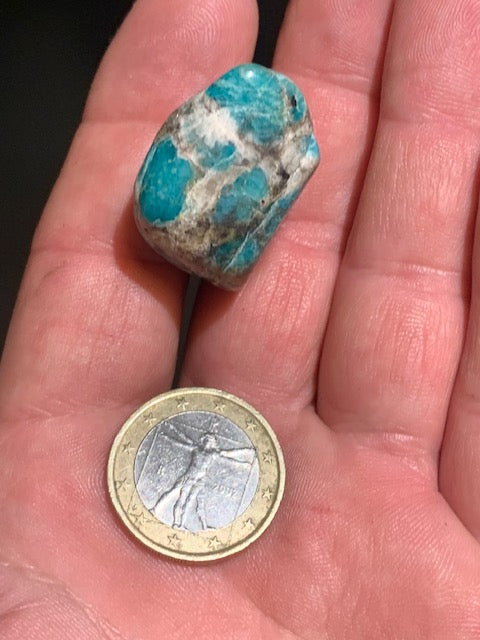 Amazonite, pierre roulée - ± 27 x 26 x 19 mm - 18,4 gr.