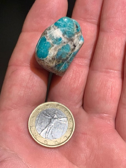 Amazonite, pierre roulée - ± 27 x 26 x 19 mm - 18,4 gr.