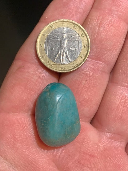 Amazonite, pierre roulée - ± 26 x 17 x 16 mm - 10 gr.