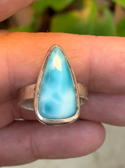 Bague en Larimar réalisée sur Argent 925 - Taille 61 Fr.