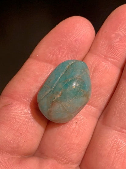 Amazonite, pierre roulée - ± 26 x 17 x 16 mm - 10 gr.