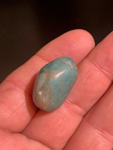 Amazonite, pierre roulée - ± 26 x 17 x 16 mm - 10 gr.