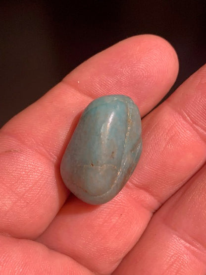 Amazonite, pierre roulée - ± 26 x 17 x 16 mm - 10 gr.