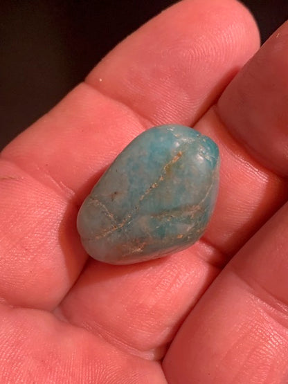 Amazonite, pierre roulée - ± 26 x 17 x 16 mm - 10 gr.