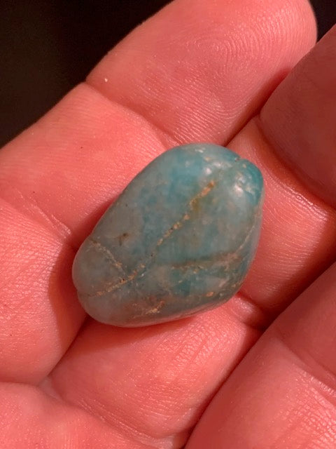 Amazonite, pierre roulée - ± 26 x 17 x 16 mm - 10 gr.