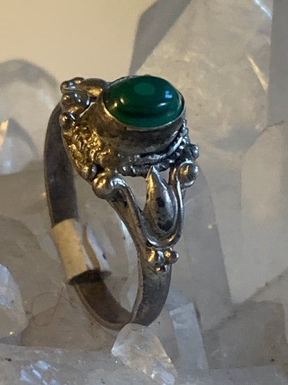 Bague en Malachite du Congo, en Argent 0.925, taille 61 Fr. Superbe pierre singulière !