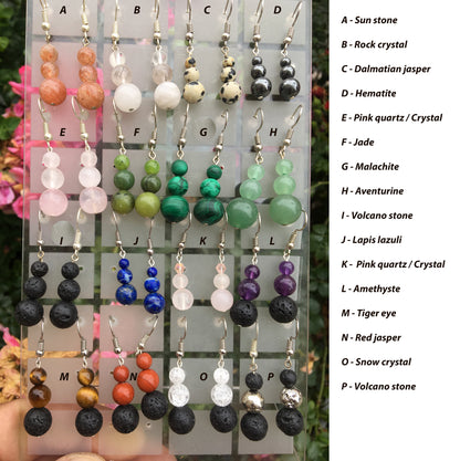 Boucles d'oreilles, collection 'Totem', concept 'Zen Curiosity', qualité AA à AAA. Vendu en finition Argent, laiton ton Argent ou doré + options pour des choix de montures, parfait !